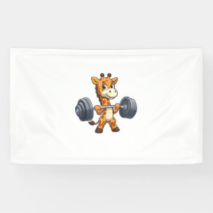 Lona Personalizado Cuidadoso Giraffe Lifting Pesa Gimna