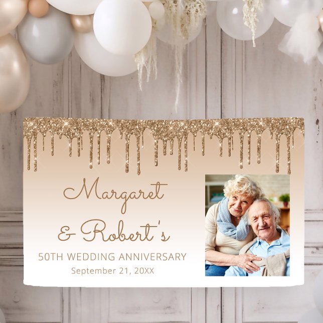 Lona personalizado de 50 años foto Purpurina de oro got (Subido por el creador)