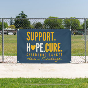 Lona personalizado de apoyo al cáncer infantil Banner O