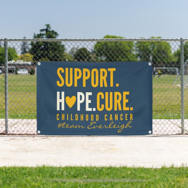 Lona personalizado de apoyo al cáncer infantil Banner O (in situ)