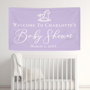 Lona Personalizado de Baby Shower Pastel Purple Rocking