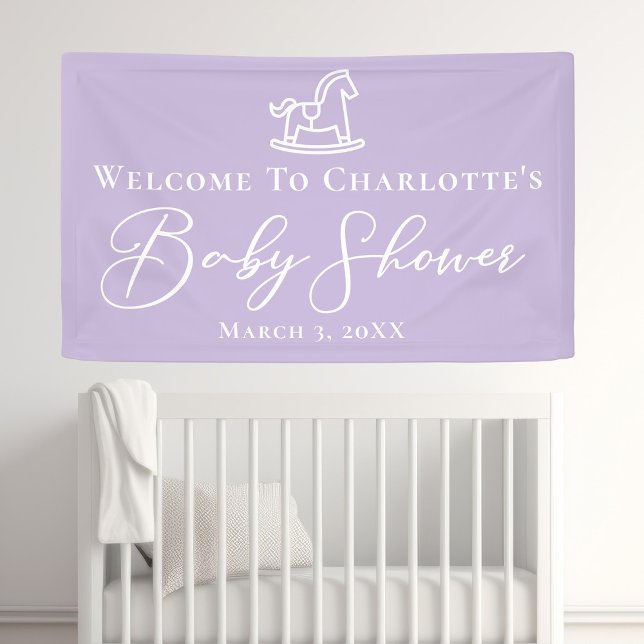 Lona Personalizado de Baby Shower Pastel Purple Rocking (Subido por el creador)