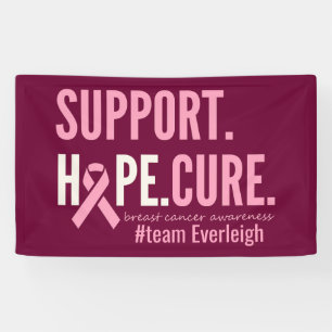 Lona personalizado de cáncer de mama nombre personaliza