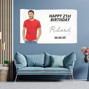 Lona Personalizado de fiesta de cumpleaños foto hombre 