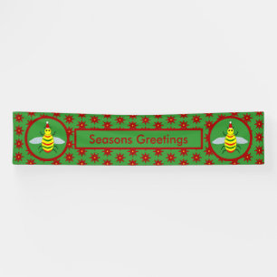 Lona Personalizado de flores de abeja y poinsettia para