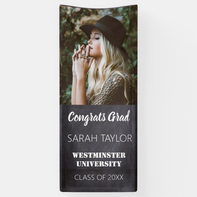 Lona Personalizado de fotografía de graduación de pizar (Vertical)