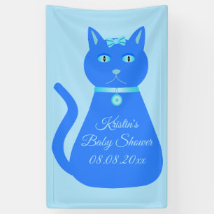 Lona Personalizado de gato de niño pequeño azul