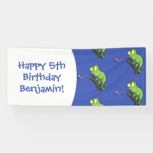 Lona Personalizado de lagarto de camaleón verde lindo