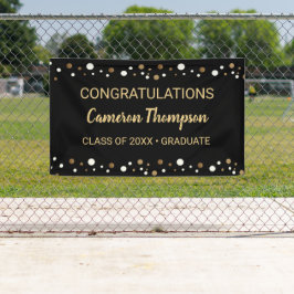 Lona Personalizado de oro negro felicitaciones graduaci