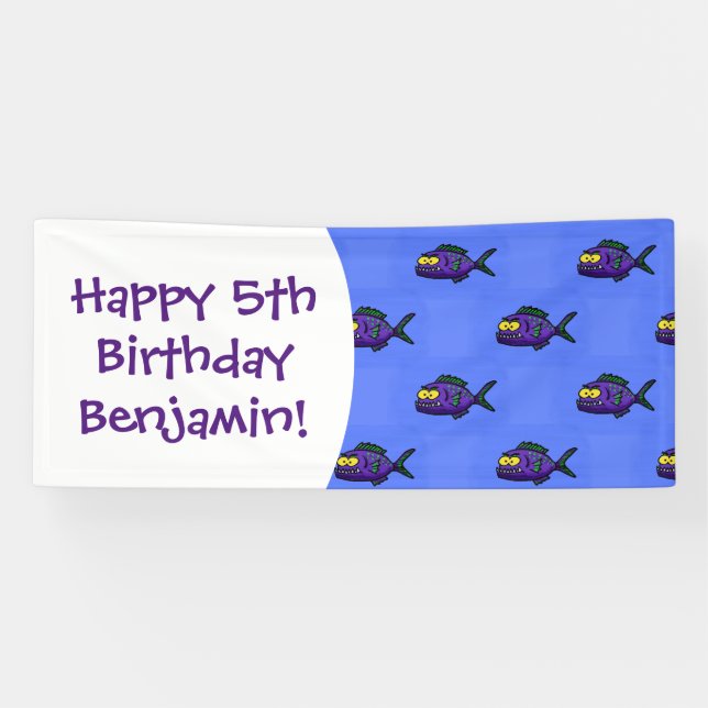 Lona Personalizado de pescado piraña (Horizontal)