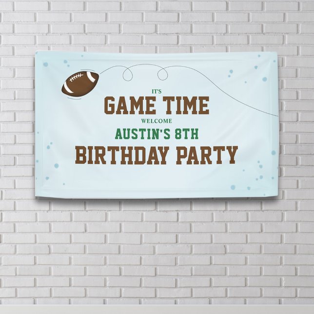 Lona Personalizado de signo de bienvenida de la fiesta  (Football Game Time Custom Sign.)