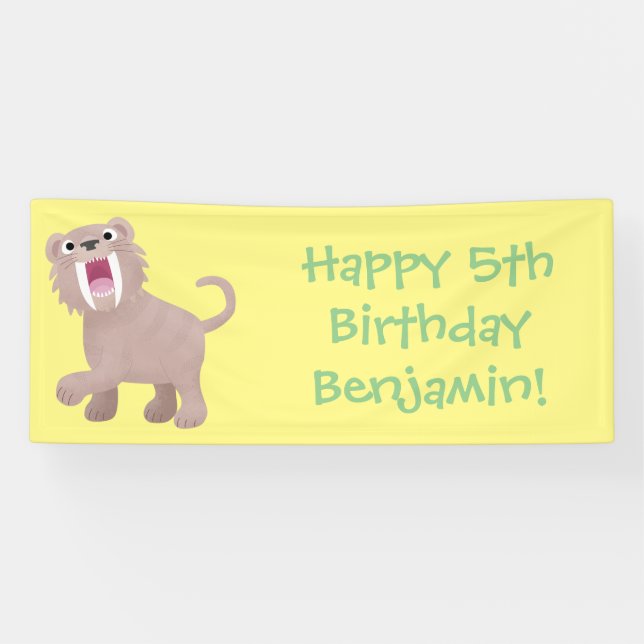 Lona Personalizado de Smilodon del tigre dientes de Cut (Horizontal)