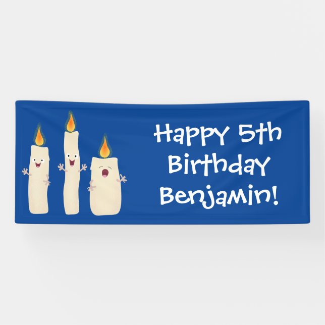 Lona Personalizado del trío de velas de canto lindo (Horizontal)