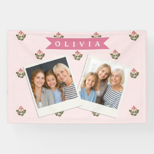 Lona Personalizado Delicado Botánico Floral Romántico