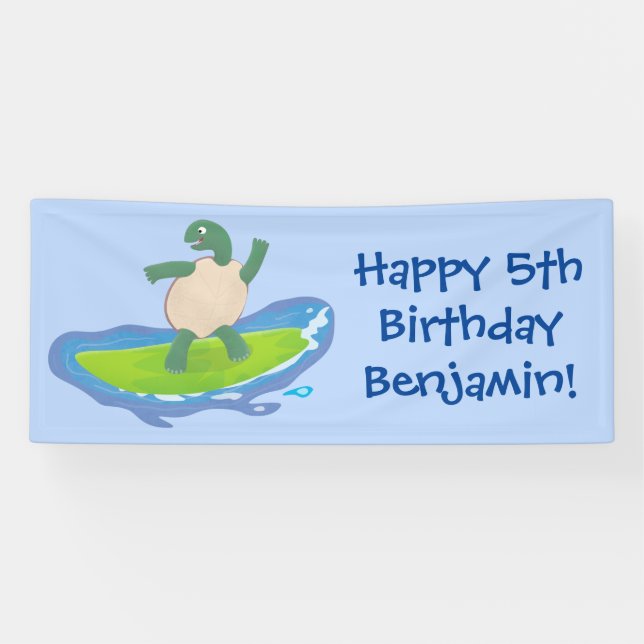 Lona Personalizado divertida de la ola de tortugas (Horizontal)