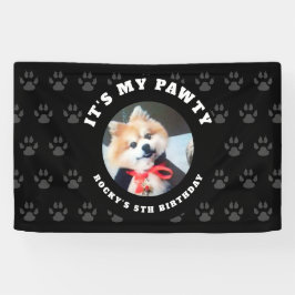 Lona Personalizado Dog Photo Paw Imprime fiesta de cump