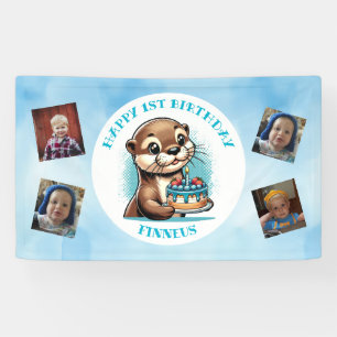 Lona Personalizado el primer cumpleaños de un chico con