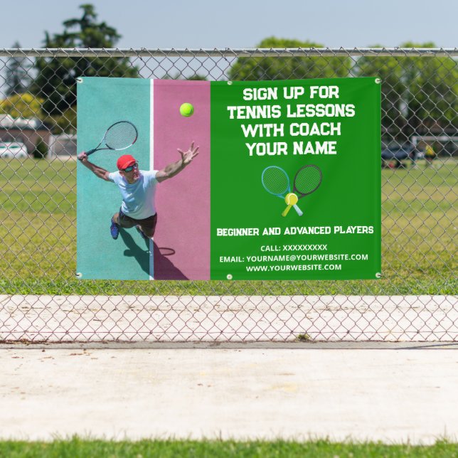 Lona Personalizado Entrenador de Tenis Clases de Clase  (in situ)