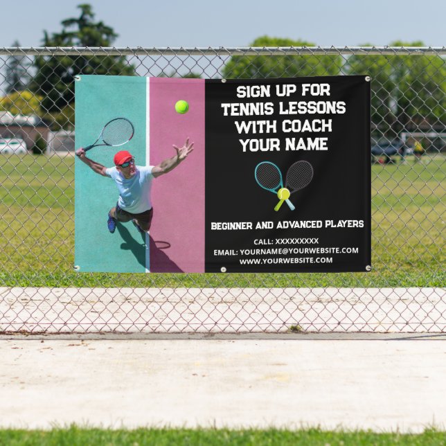 Lona Personalizado Entrenador de Tenis Clases de clases (in situ)