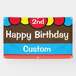 Lona Personalizado Feliz segundo cumpleaños