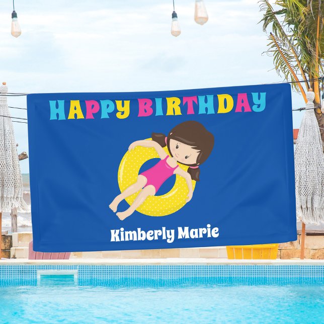 Lona Personalizado Fiesta de piscina Chica de natación  (Subido por el creador)