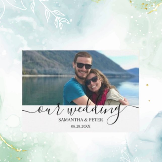 Lona Personalizado Foto Boda relajado Libro de invitado (Personalize your celebration with style today!)