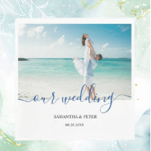 Personalizado Foto Modern Beach Wedding Guest Book