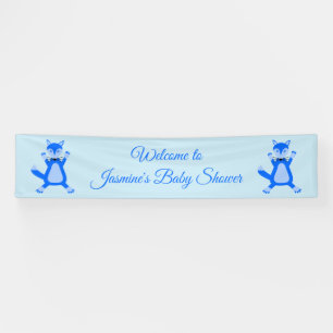 Lona Personalizado Fox de Cute Blue Baby Boy