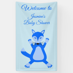 Lona Personalizado Fox de Cute Blue Baby Boy