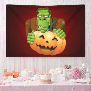 Lona Personalizado Frankenstein con Calabaza