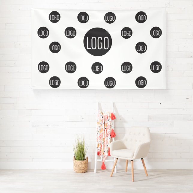 Lona Personalizado Logotipo de fondo Paso de la empresa (in situ)