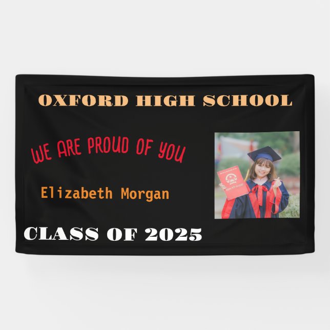Lona Personalizado Moderno de graduación felicitaciones (Horizontal)
