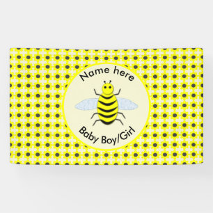 Lona Personalizado Neutral de Abeja Amarilla Cute Géner