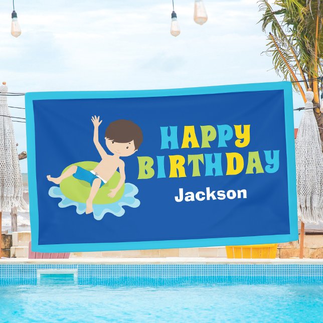 Lona Personalizado Niños Fiesta de piscina Niños Cumple (Subido por el creador)