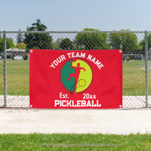 Lona Personalizado Pickleball Club Team Player Red