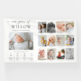 Lona Personalizado Primer hito fotográfico de cumpleaño