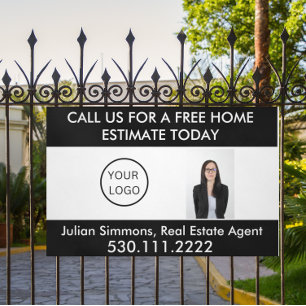 Lona Personalizado Real Estate Business Logo Photo Mark