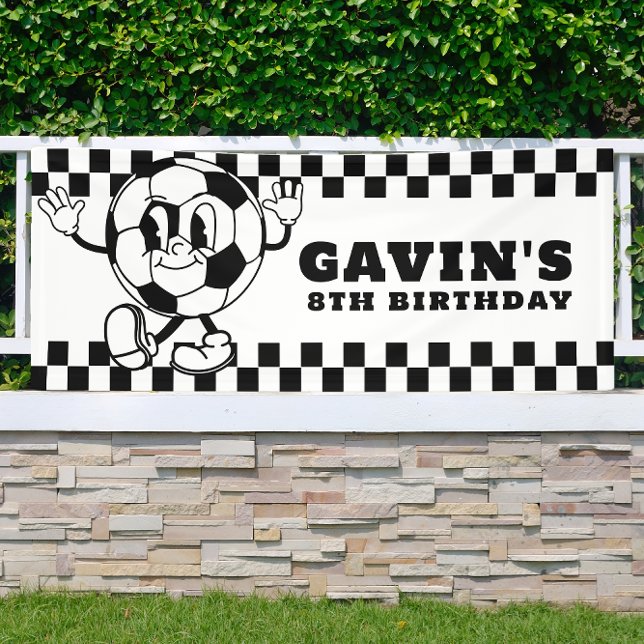 Lona Personalizado Retro Fútbol fiesta de cumpleaños Vi (Subido por el creador)