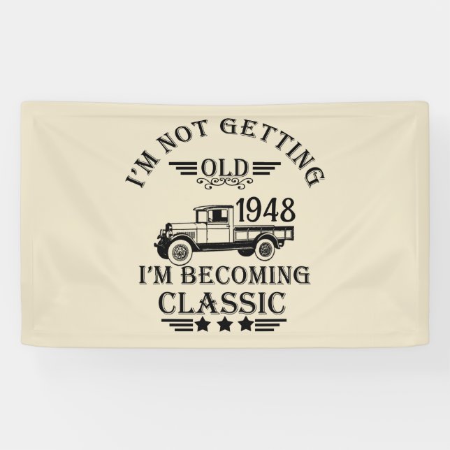 Lona Personalizado setenta y cinco vintage cumpleaños 7 (Horizontal)