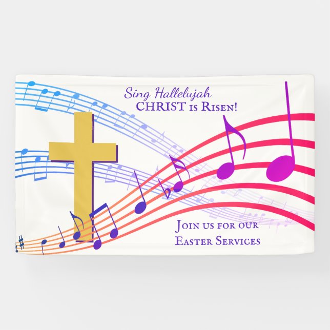 Lona Personalizado SING HALLELUJAH CHRIST ESTÁ EN AUMEN (Horizontal)