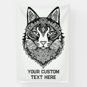 Lona Personalizado Texto Gato ornamental