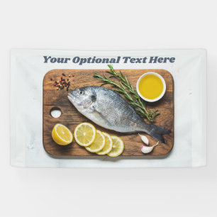 Lona Personalizado Texto Pescado Dorado