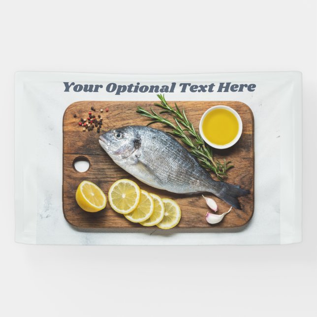 Lona Personalizado Texto Pescado Dorado (Horizontal)
