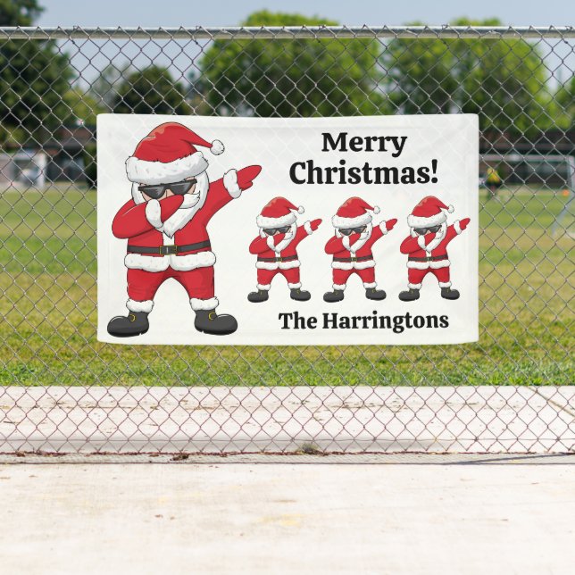 Lona Personalizado Textos Dabbing Dancing Santa (In situ)