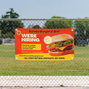 Lona Personalizar Burger Restaurant We're Hiring Now