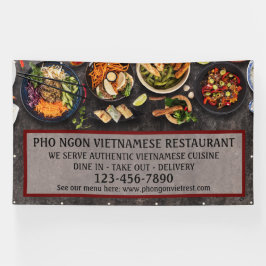 Lona Personalizar cartel grande de restaurante vietnami