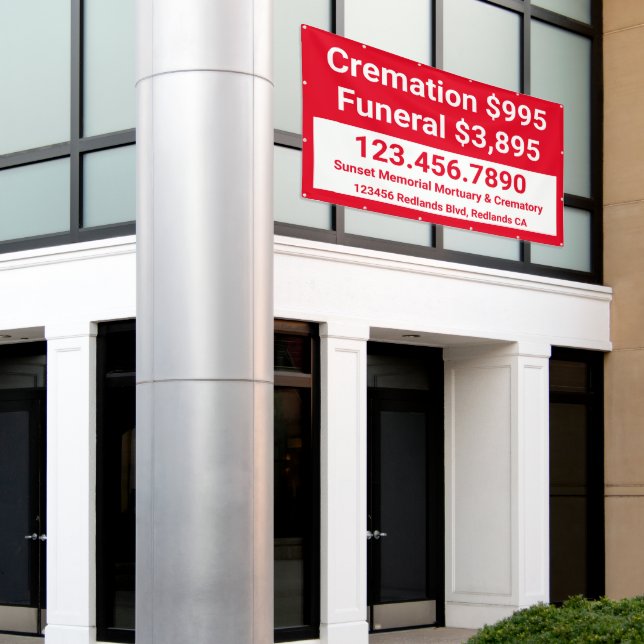 Lona Personalizar Cremación Funeral Servicios Grande (Edificio exterior)