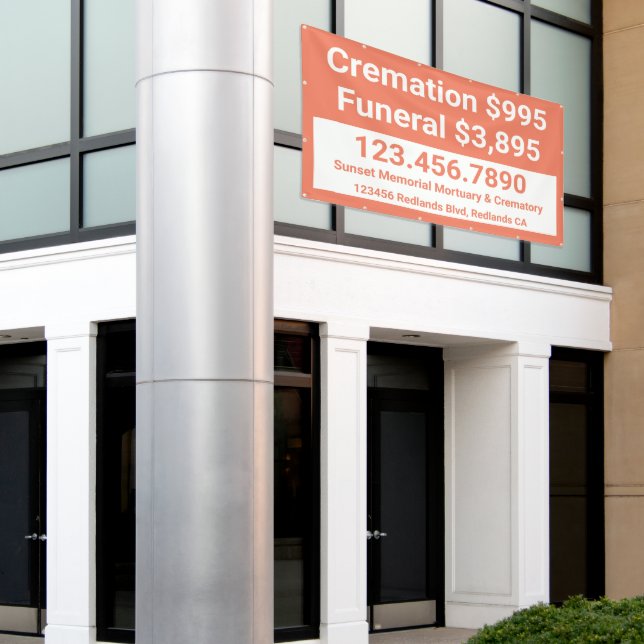 Lona Personalizar Cremación Funeral Servicios Grande (Edificio exterior)