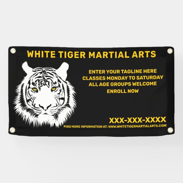 Lona Personalizar de Artes Marciales del Tigre Blanco P (Horizontal)