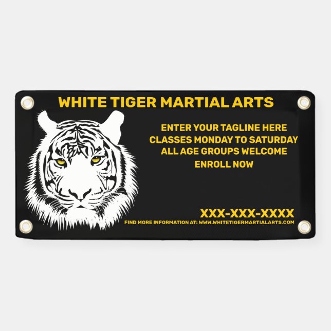 Lona Personalizar de Artes Marciales del Tigre Blanco P (Horizontal)